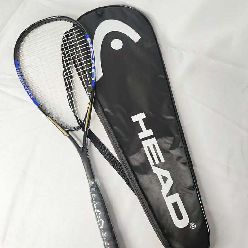 Raquete de squash de cabeça de carbono com corda saco de squash padel raqueta acessórios de treinamento bola de parede homens mulheres raquetas de bolsa