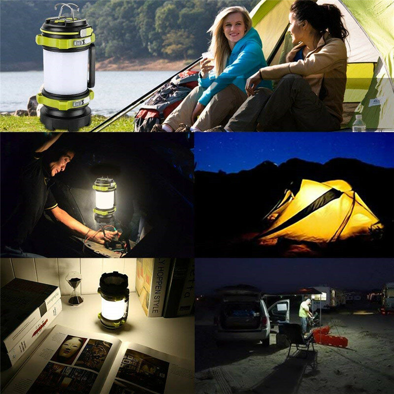 8000 lúmenes 100W de Uso largo, linterna LED recargable por USB linterna de Camping linterna de búsqueda para exteriores resistente al agua para la caza de peces