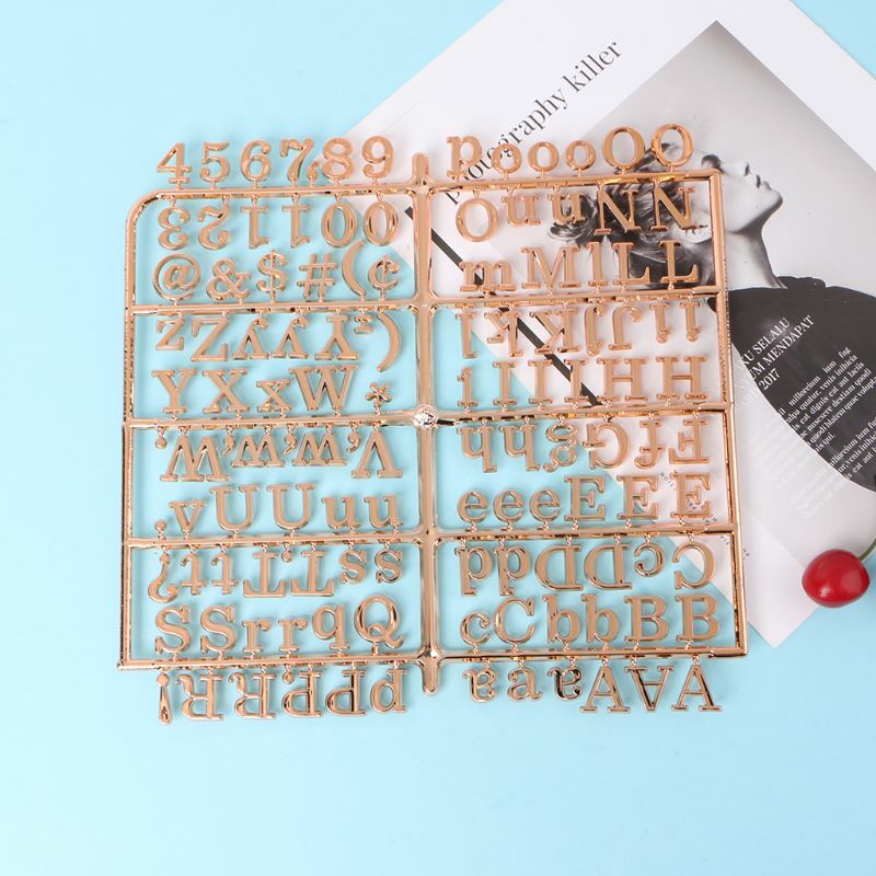 Caracteres de ouro rosa para a placa de letra de feltro 250 números da peça para o transporte da gota da placa de carta mutável