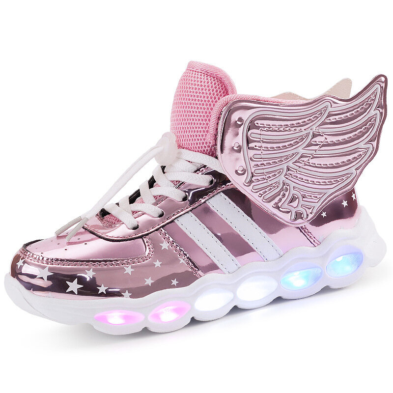 Sneakers luminose Boy Girl Cartoon LED Light Up Shoes Glowing with Light scarpe per bambini Sneakers a Led per bambini stivali per bambini di marca