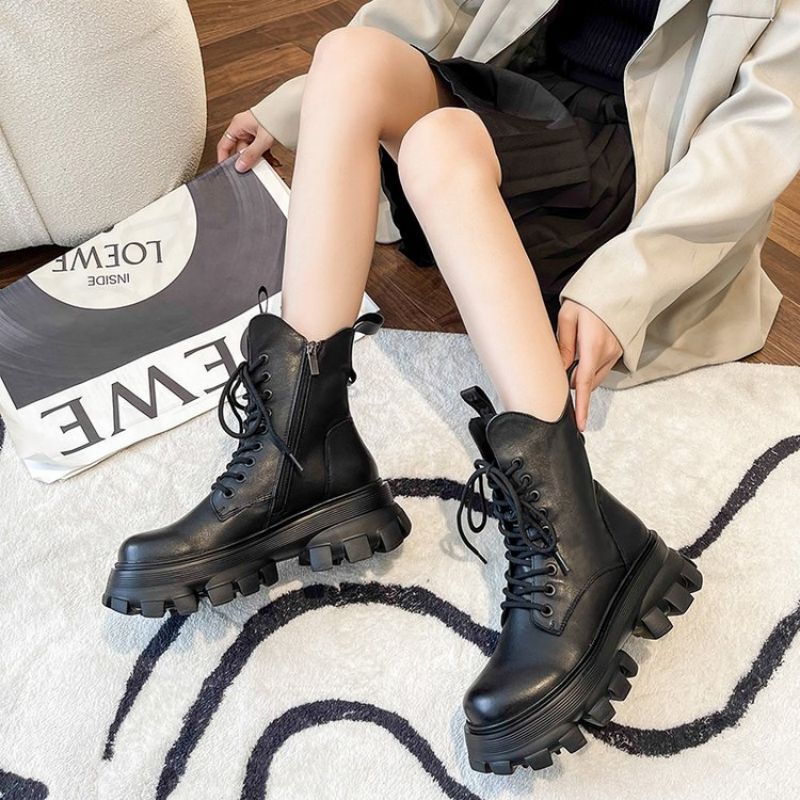 Новинка Осень-зима 2021 женские Ботинки Martin из искусственной кожи на шнуровке на толстой подошве короткие ботинки с боковой молнией универса...
