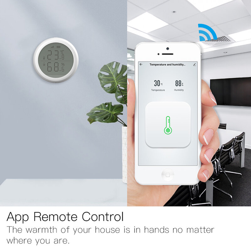 Sensor inteligente de temperatura e umidade zigbee tuya, com tela lcd, bateria alimentada por aplicativo smart life, alexa, google home