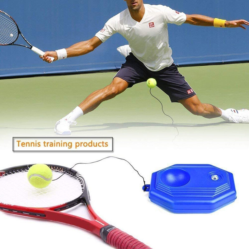 Instrutor de prática de tênis único auto-estudo ferramenta de treinamento de tênis com corda elástica bola rebote tênis exercício sparring dispositivo