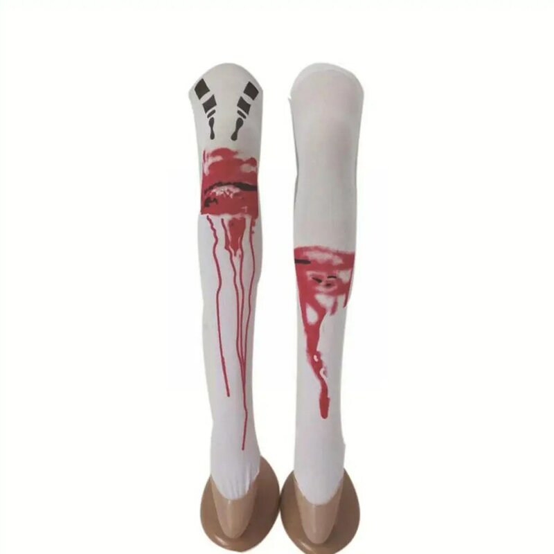 Maldito calcetines traje de Halloween para las mujeres mascarada de Halloween medias sangrientas Cosplay sangre vestimenta de zombi enfermera así que X0g8