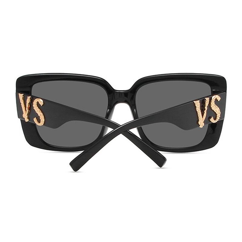 Óculos de sol quadrados femininos, óculos na moda, tamanho grande, com logo