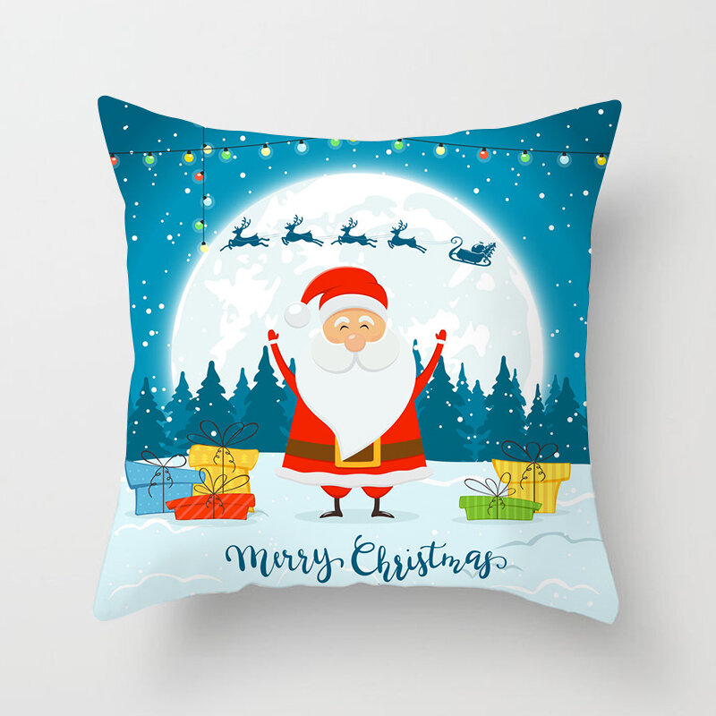 Feliz natal jogar travesseiro caso papai noel árvore presente boneco de neve coxim capas para casa sofá cadeira fronhas decorativas