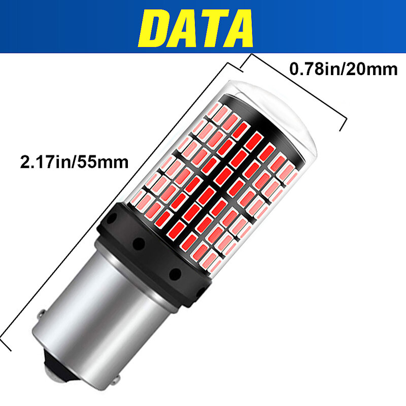 Eliteson 1PC 1156 BA15S BAU15S LED Turn Signal Lights For Car 12V PY21W P21W Auto Stop Brake Lamps Canbus Error Free White Red