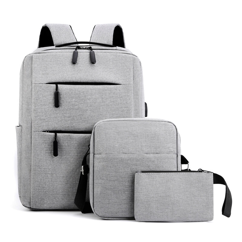 حار الرجال على ظهره حقيبة USB حقيبة الظهر الذكور 15.6 بوصة كمبيوتر محمول السفر عادية مقاوم للماء حقائب الظهر ثلاثة قطعة حقيبة مدرسية Mochila