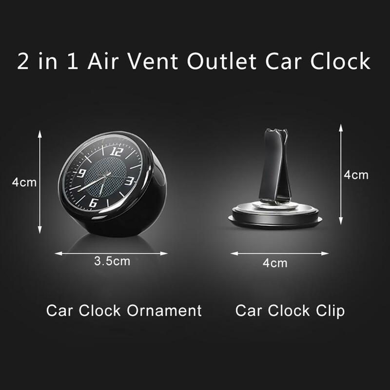 Adornos de reloj de coche, Miniclip de salida de ventilación de reloj automático, decoración para salpicadero automotriz, visualización de tiempo, reloj en accesorios de coche