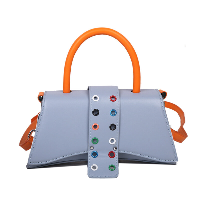 Контрастные цветные сумки через плечо из искусственной кожи с клапаном для женщин 2021 женская дизайнерская маленькая сумочка Женская дорож...