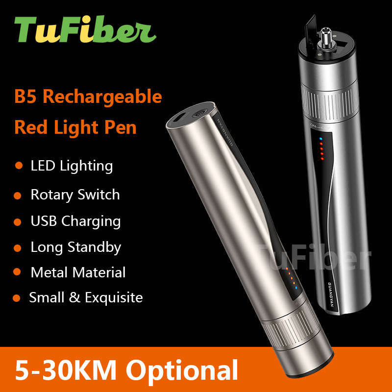 Hohe Qualität Wiederaufladbare Laser Quelle Fiber Optic Kabel Tester 5 15 20 30KM Lithium-Batterie Visual Fault Locator SC/FC/ST