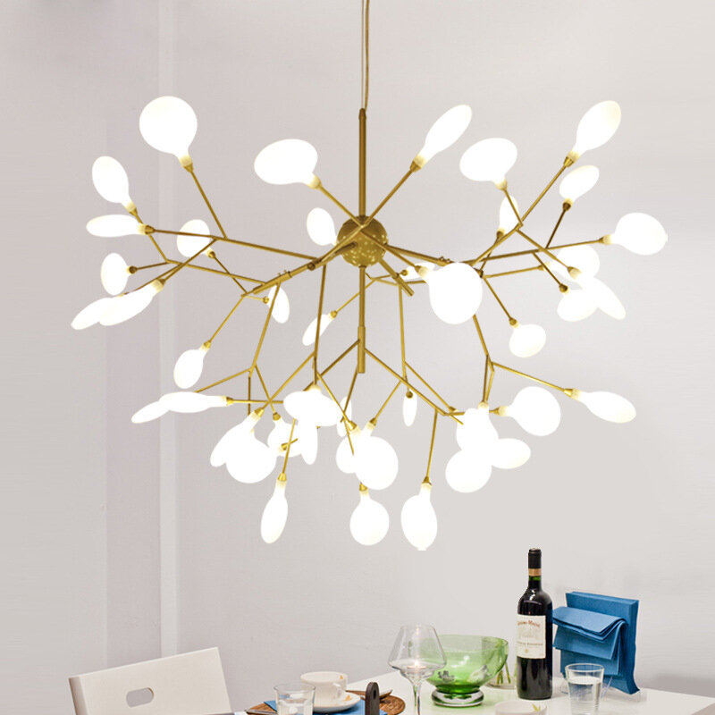 LED nowoczesny żyrandol Firefly wisiorek Lusture żyrandole do salonu sypialnia kuchnia styl skandynawski oprawa światła
