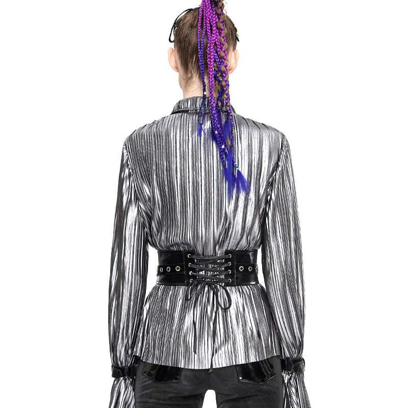 Punk Women's Girdle Black Decoration Thin Zipper Gothic Belt Stitching Prom Accessories