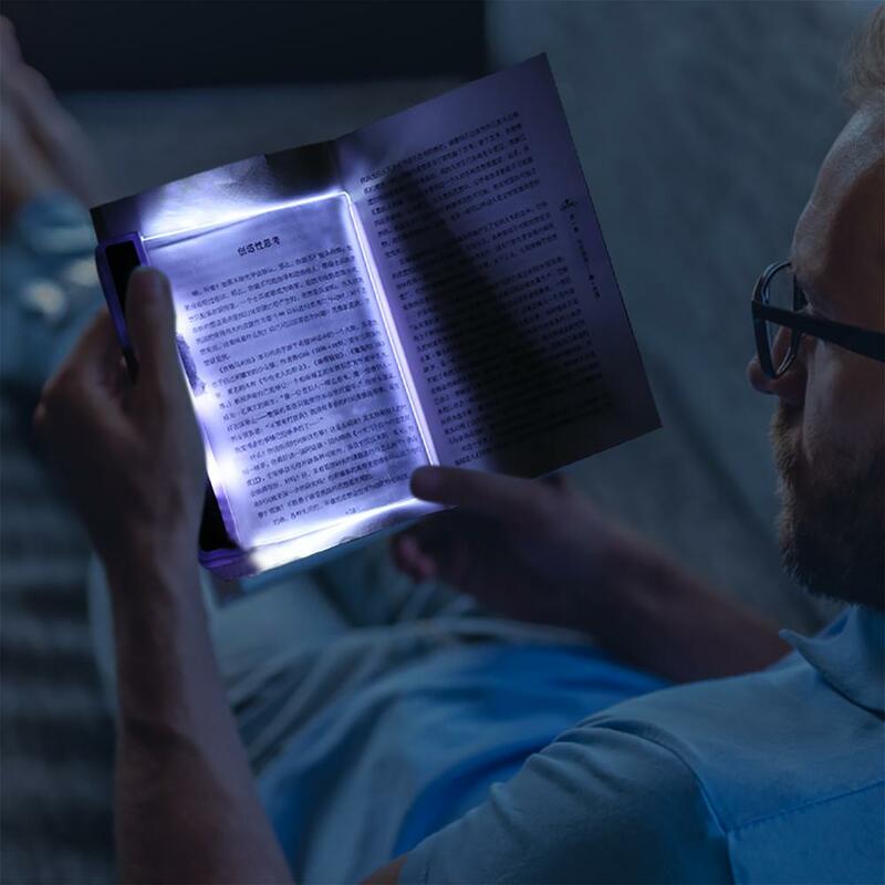 Luminaire LED plat portable pour éclairer les livres, design créatif, facilite la lecture dans l'obscurité, avec protection pour les yeux, idéal pour le voyage, les dortoirs, le bureau ou la chambre à coucher