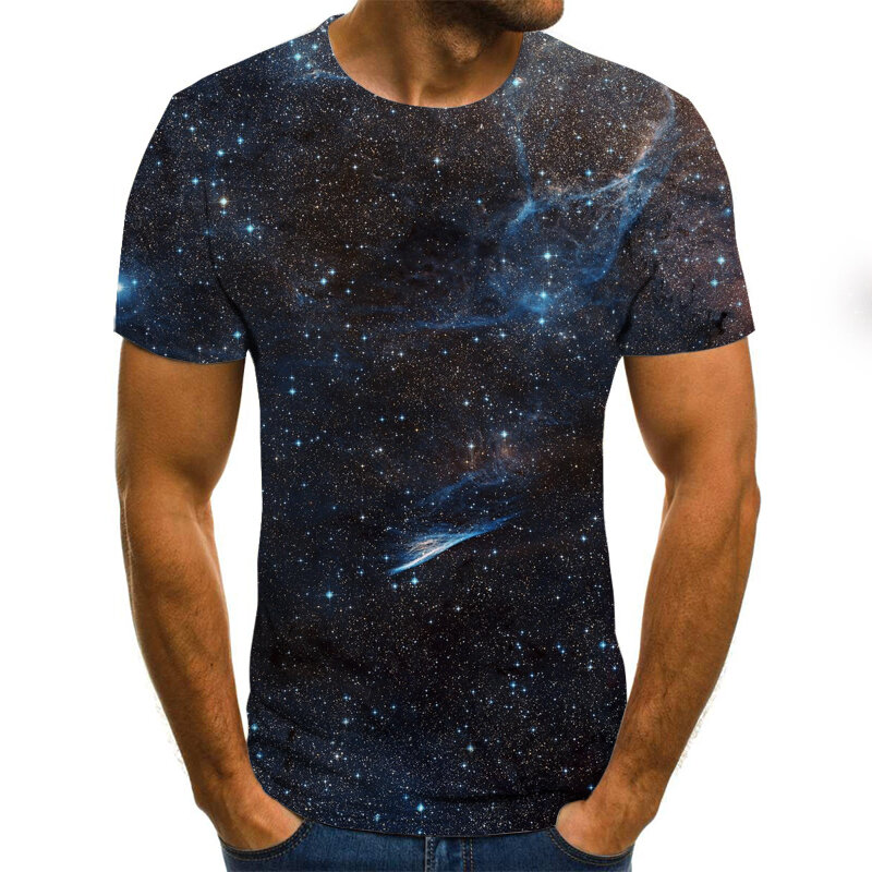 T-shirt col rond pour homme, streetwear, estival et décontracté, avec thème naturel, imprimé en 3D, grande taille, pour la pêche