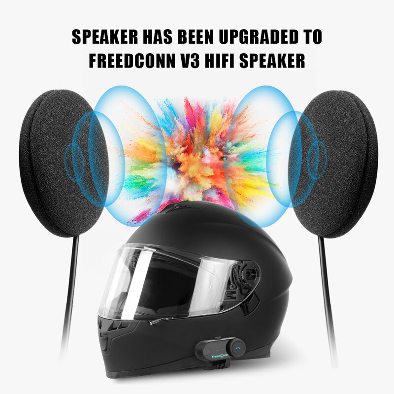 FreedConn-intercomunicador para casco de motocicleta, auriculares con micrófono, 1000m, 6 conductores, Bluetooth 5,0, grabadora de vídeo, wifi