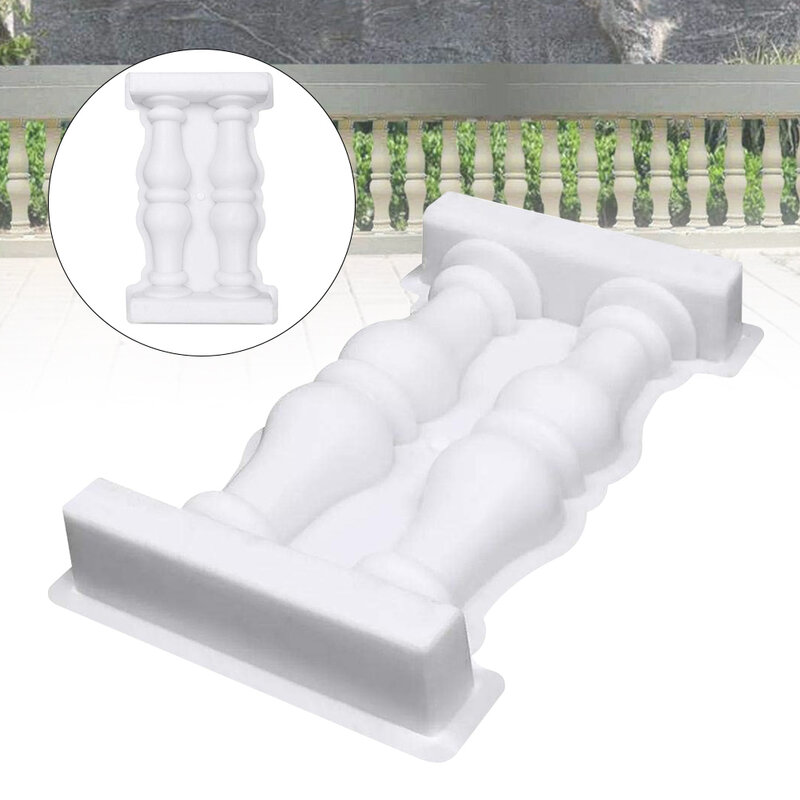 Molde de columna romana de plástico para balcón, pavimentación de valla de jardín blanca, barandilla reutilizable, mejora decorativa, fácil de aplicar