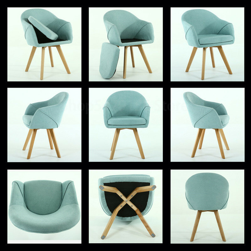 Nordic salon krzesło meble do salonu z litego drewna krzesło kawowe Sofa Hotel krzesło krzesło do jadalni fotel wypoczynkowy makijaż krzesło