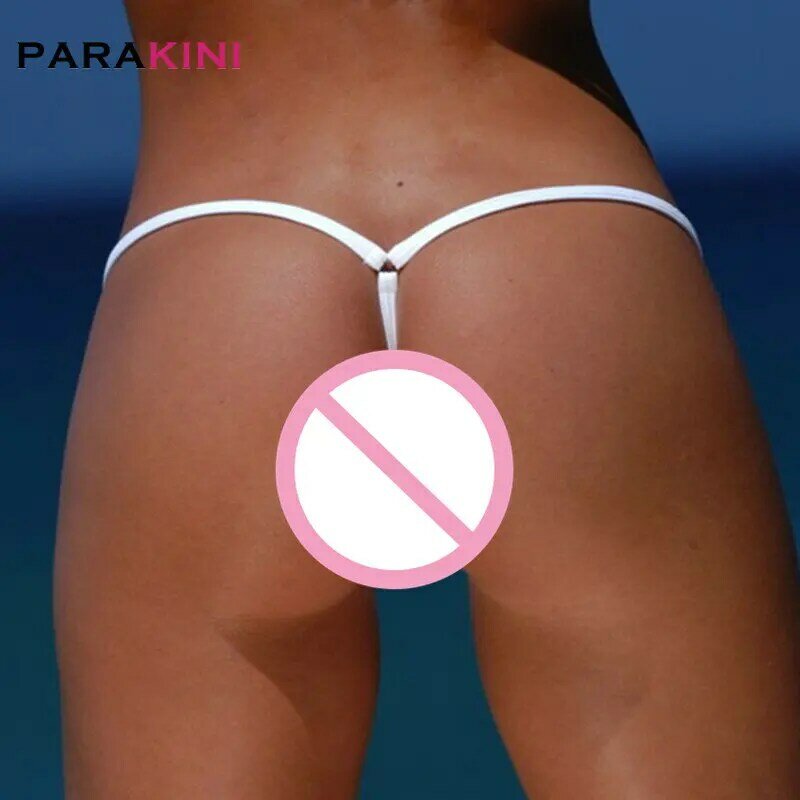 PARAKINI-tangas ahuecados de malla para mujer, ropa de playa Sexy de cintura baja, tangas transparentes abiertas, Bikini