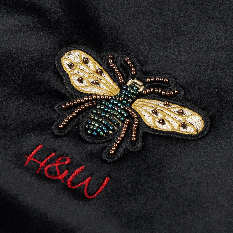 HELLEN&WOODY Autumn Winter Men's Retro Gold Velvet Embroidery Jacket Fashion Top Brand Casual Slim Luxury for Men