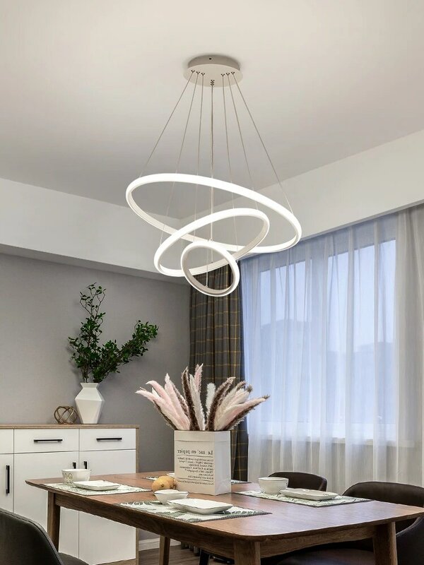 Candelabro de forma redonda para sala de estar, accesorios de iluminación interior para comedor, cocina, oro/café/blanco