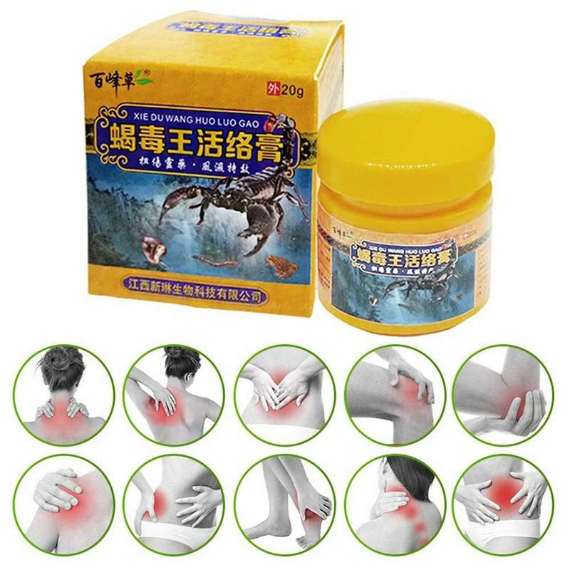 Skuteczny potężny skorpion maść ulga ból głowy chiński zapalenie stawów stazy nerwobóle ból mięśni kwas reumatyczny medycyna I3Q3