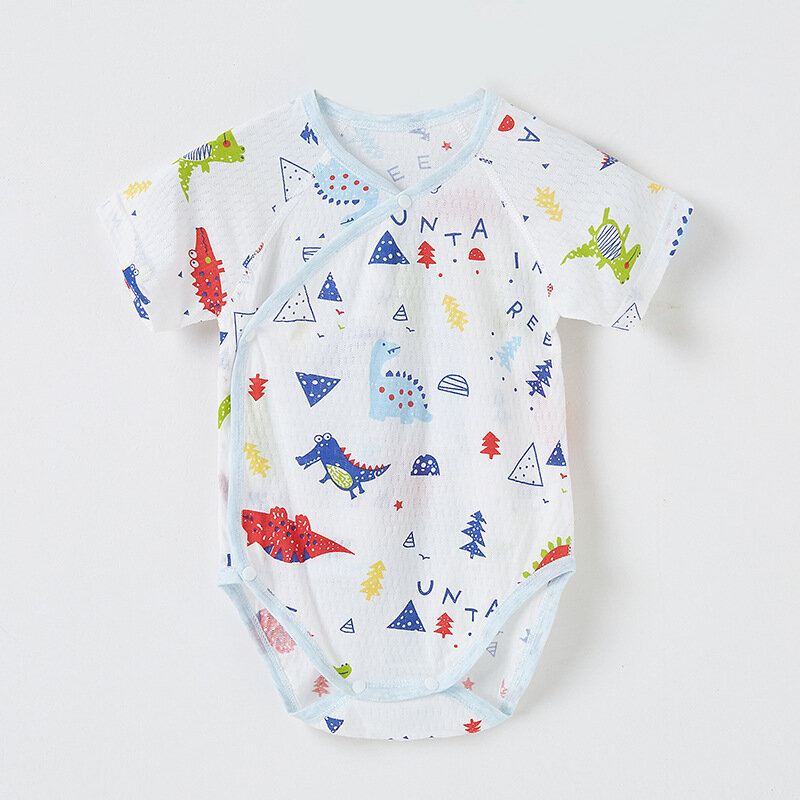 Markowe ubrania dla dzieci letnie nowe dziecko jednoczęściowa torba Fart odzież bawełniana kreskówka trójkąt krótki kombinezon wspinaczkowy