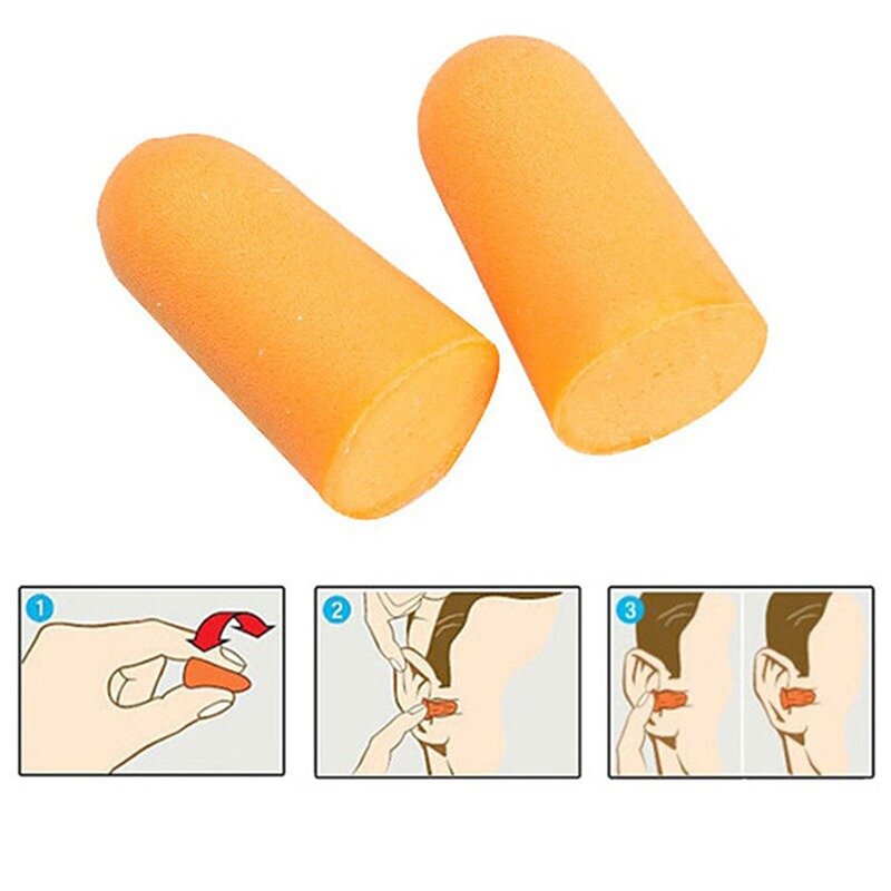3 pair Comfort Soft Foam Ear Plugs Tapered Travel Sleep Noise Reduction Prevention Earplugs Sound Insulation Ear Protections