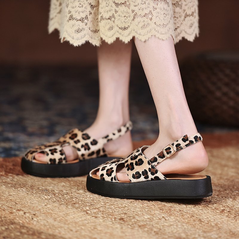 2021 nuovi sandali Casual e comodi estivi moda semplice scarpe da donna con stampa leopardo