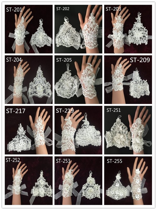 Fingerless Wedding Gloves For Bride 2021 New Arrival Weddings Accesorios Para Boda Adult Wrist Brides Lace White Glove Appliqued