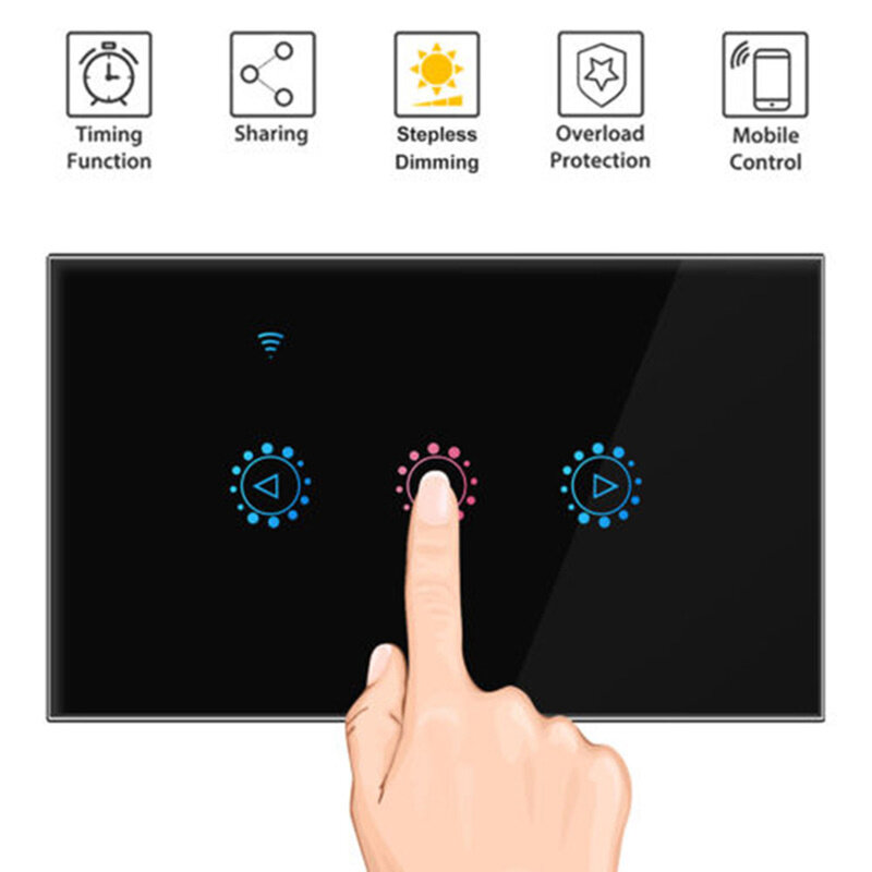 Smart Levensduur Led Dimmer Wifi Smart Light Touch Schakelaar Dimmen Compatibel Alexa Google Thuis Dimbare 220V