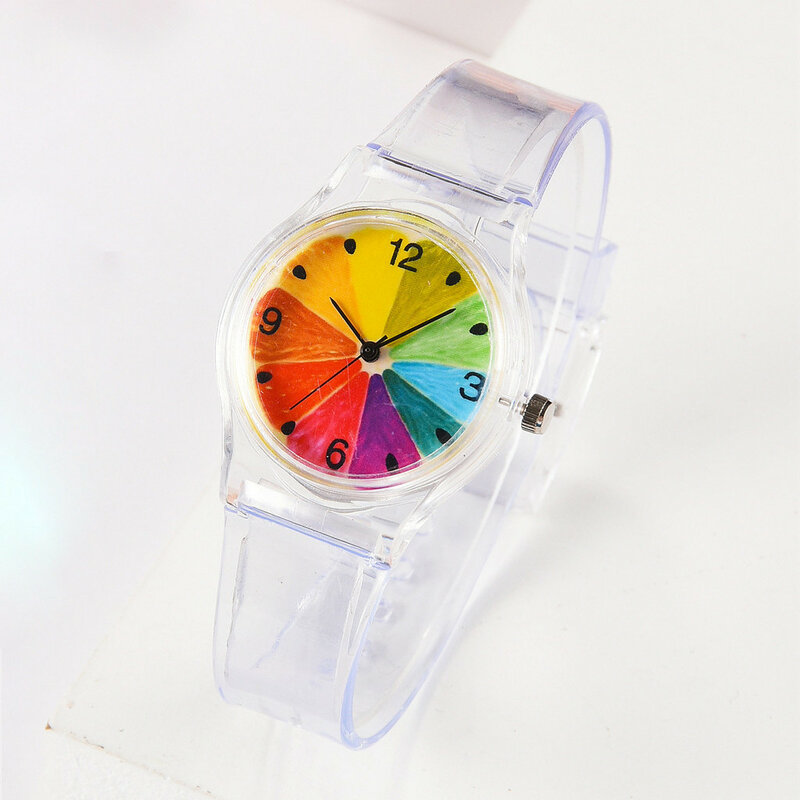 Twórczy owocowy wzór zegarek siedem kolorów silikonowy uczeń Sport elektroniczny zegarek Sport elektroniczny zegarek es wybierz prezent dla dziecka Q