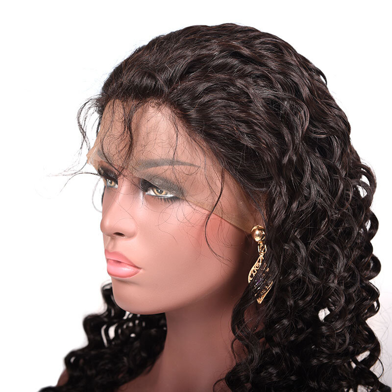 Parrucca frontale a onde profonde parrucca anteriore in pizzo parrucche per capelli umani per donne nere 13x4 parrucca frontale con chiusura 4x4 parrucche peruviane capelli Remy 150