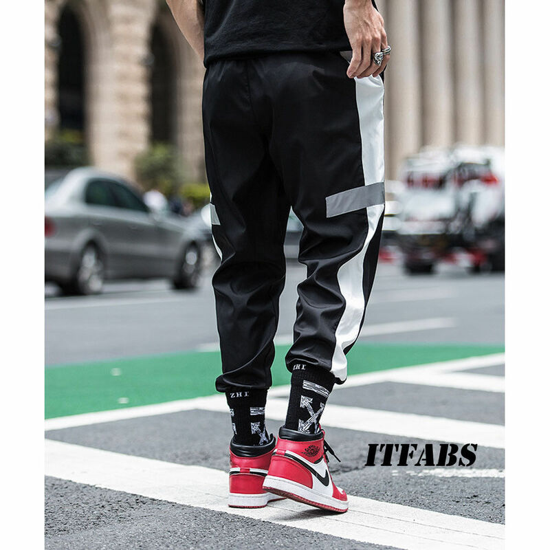 Hirigin hip-hop odblaskowe spodnie biegaczy damskie spodnie długa luźna spodnie dresowe spodnie dresowe 2019 Cargo