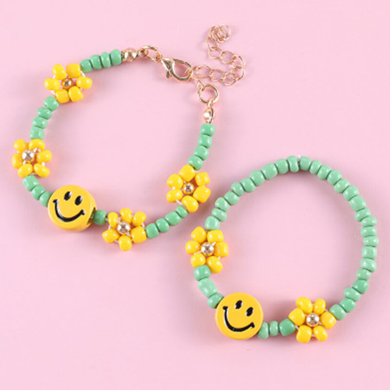 Braccialetti di perle di sorriso estivo per ragazze bohemien fiori coreani colorati braccialetto di perline donne Pulseira gioielli regalo di tendenza