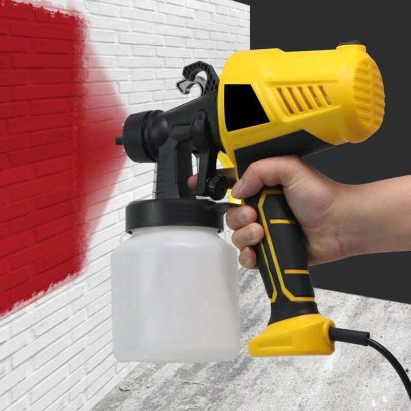 Pistolet pulvérisateur électrique mural pour peinture, 550W, pour voiture, maison, meubles en bois, avec poignée adaptateur