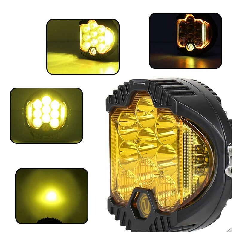 Faros LED de circulación diurna de haz alto/bajo de 5 pulgadas para motocicleta, luz de 50W, 5000LM, 9LED, para Niva, Lada, todoterreno, 4x4, UAZ, 12V, 24V, blanco y amarillo, 1 Uds.