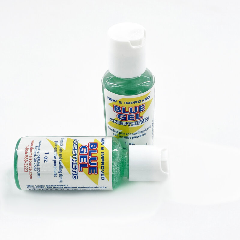 Gel azul tópico para el cuidado durante el maquillaje permanente y Microblading, botella de 1 onza, nuevo y mejorado