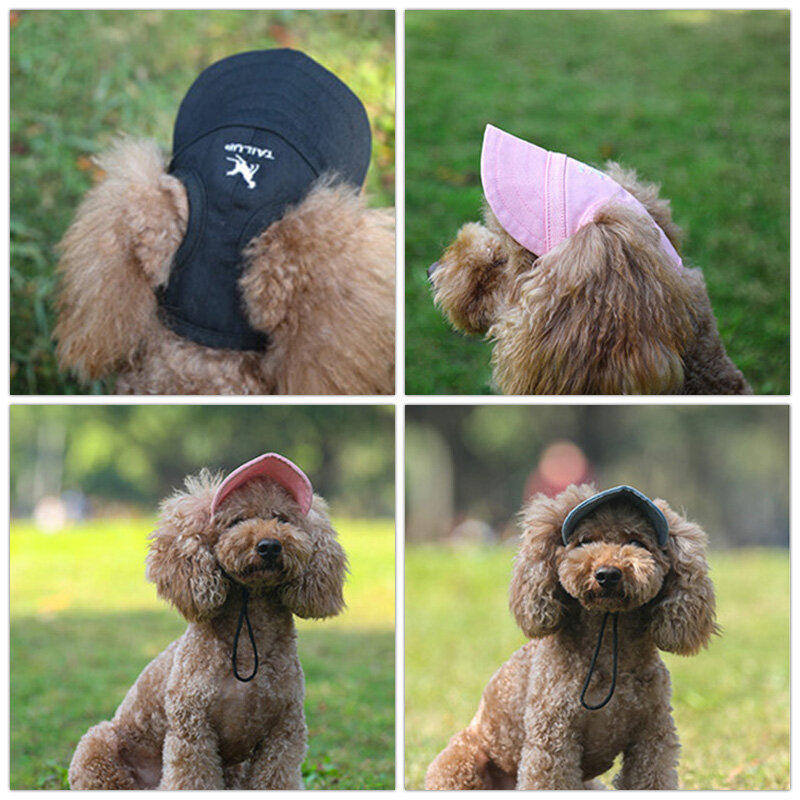 Berretto per cani cappello da Baseball regolabile per cuccioli con fori per le orecchie sport all'aria aperta Pet Sunhat Chihuahua Bulldog francese visiera cappello forniture per animali domestici