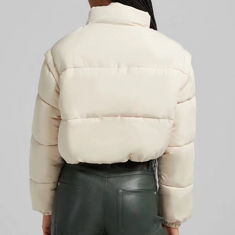 2021 autunno e inverno nuovo monopetto collo alto tasca maniche larghe staccabile cappotto da pane da donna in cotone