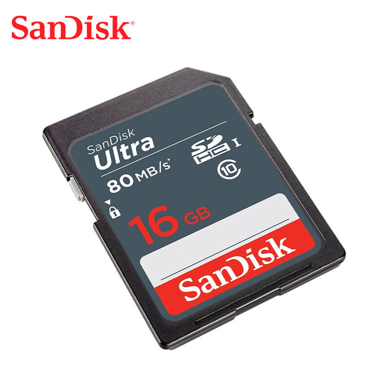 SanDisk – carte sd classe 10, 16 go/32 go/64 go/256 go/128 go, SDXC, SDHC, lecture jusqu'à 80 mo/s, mémoire Flash pour appareil photo