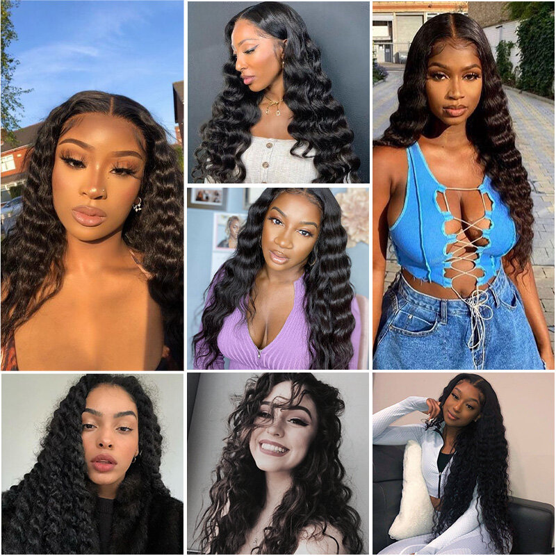 Loose Deep Wave Wig Human Hair Wigs Remy Hair Lace Frontal Wig Pre-Plucked with Baby Hair Brazilian Virgin Hair Wigs For Women