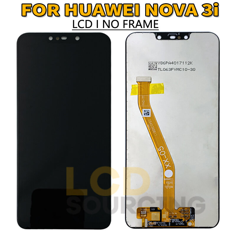 6.3" LCD for Huawei Nova 3 LCD PAR LX1 LX9 Touch Screen Panel Digitizer Assembly Frame FOR Nova 3i display replace INE-LX2 LX1