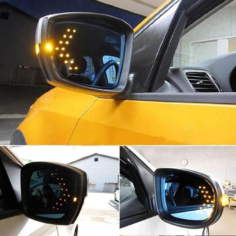 2 قطعة LED أضواء سيارة مرآة الرؤية الخلفية السهم مصباح لوح منتجات السيارات مرآة مؤشر بدوره إشارة لمبة سيارة مرآة الرؤية الخلفية ضوء