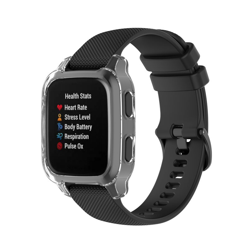 Armação para pulseira de relógio smartwatch tpu, capa protetora para garmin vinil sq watch, acessórios com 20mm