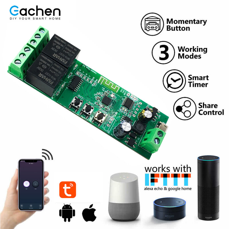 Беспроводной смарт-выключатель EACHEN Tuya, Wi-Fi релейный модуль для подключения/самоблокировки/блокировки «сделай сам» для умного дома, 5 В/7 в/9 В/...
