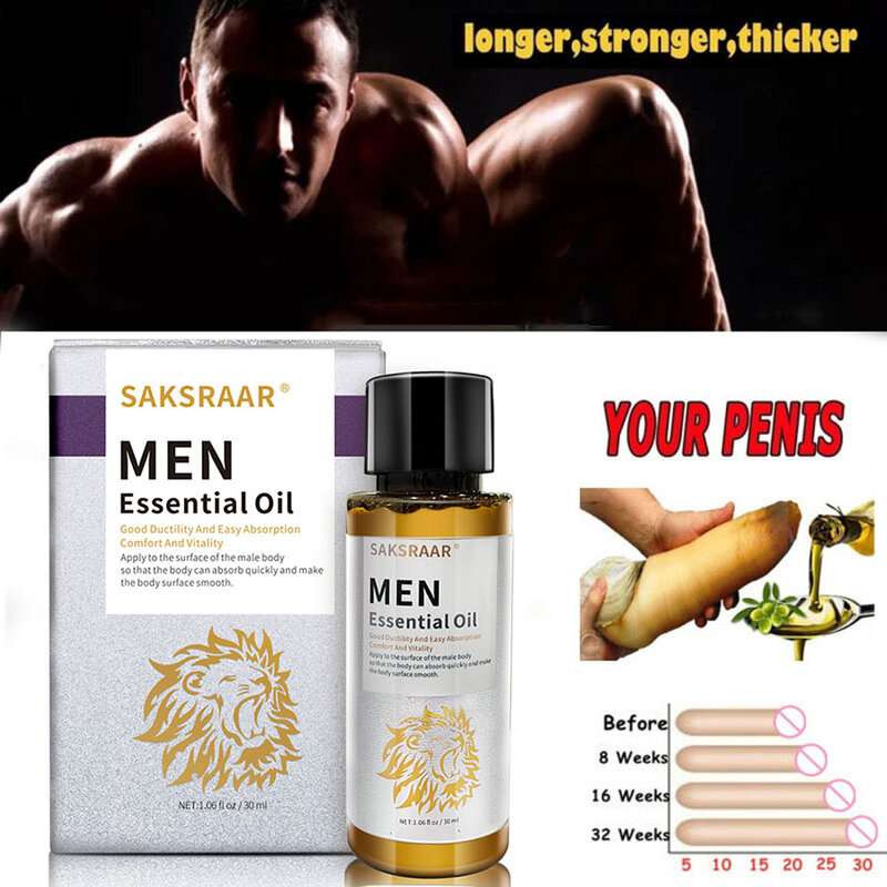 Aumento do pênis, aumento líquido da ereção do pau grande, cuidados de saúde masculinos, óleos de ampliação de massagem