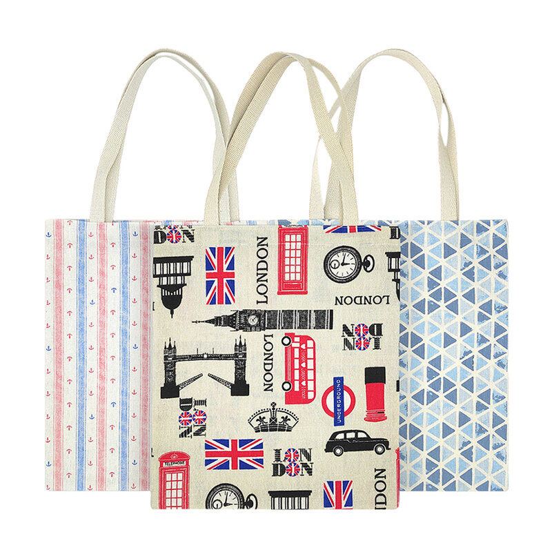 Bolsos de diseñador con impresión Digital para mujer, bolsas de mano con estampado geométrico, Daisy, calle de Londres, bolso de lona a la moda, 2021