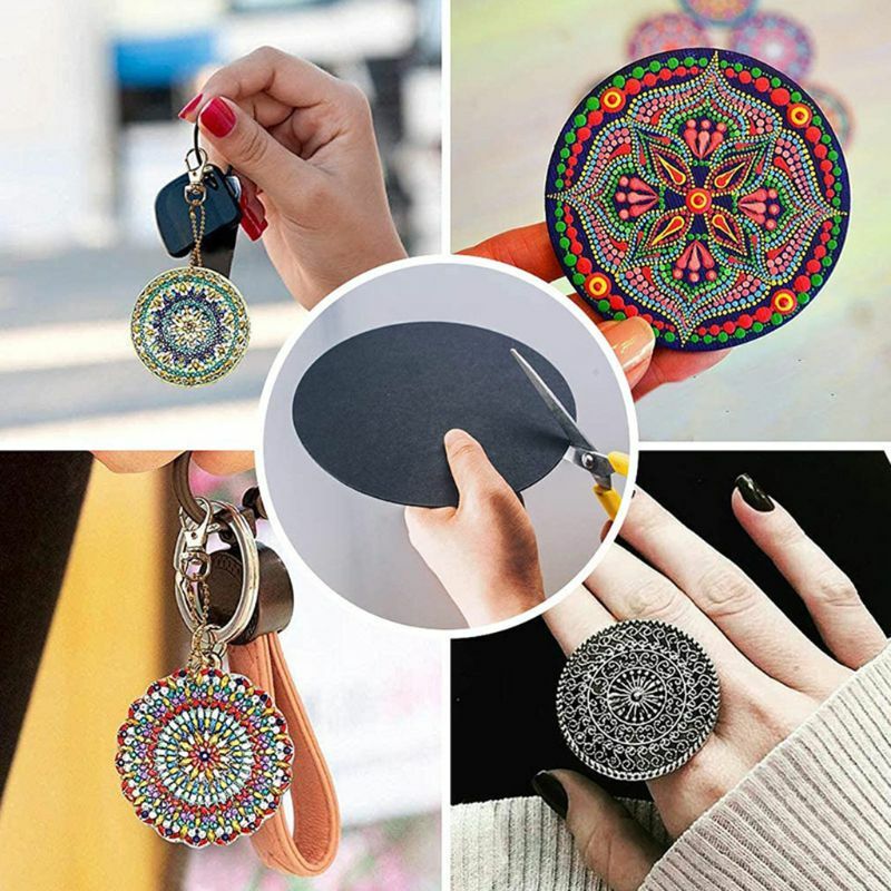 Nowy 8 sztuk czarny okrągły karton Mandala papier do malowania DIY kartony dostaw sztuki