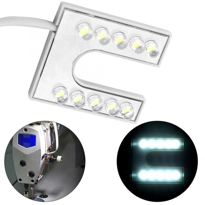 Lampe LED col de cygne Flexible, 110-265V, avec Base magnétique, pour Machine à coudre, prise ue